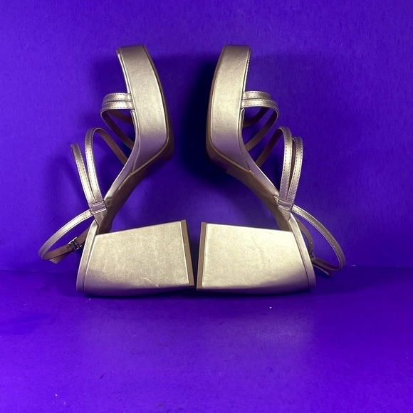 Aboud Women's Gold Strappy Platform Heeled Sandals Shoe Size 10-NEW - Picture 6 of 8